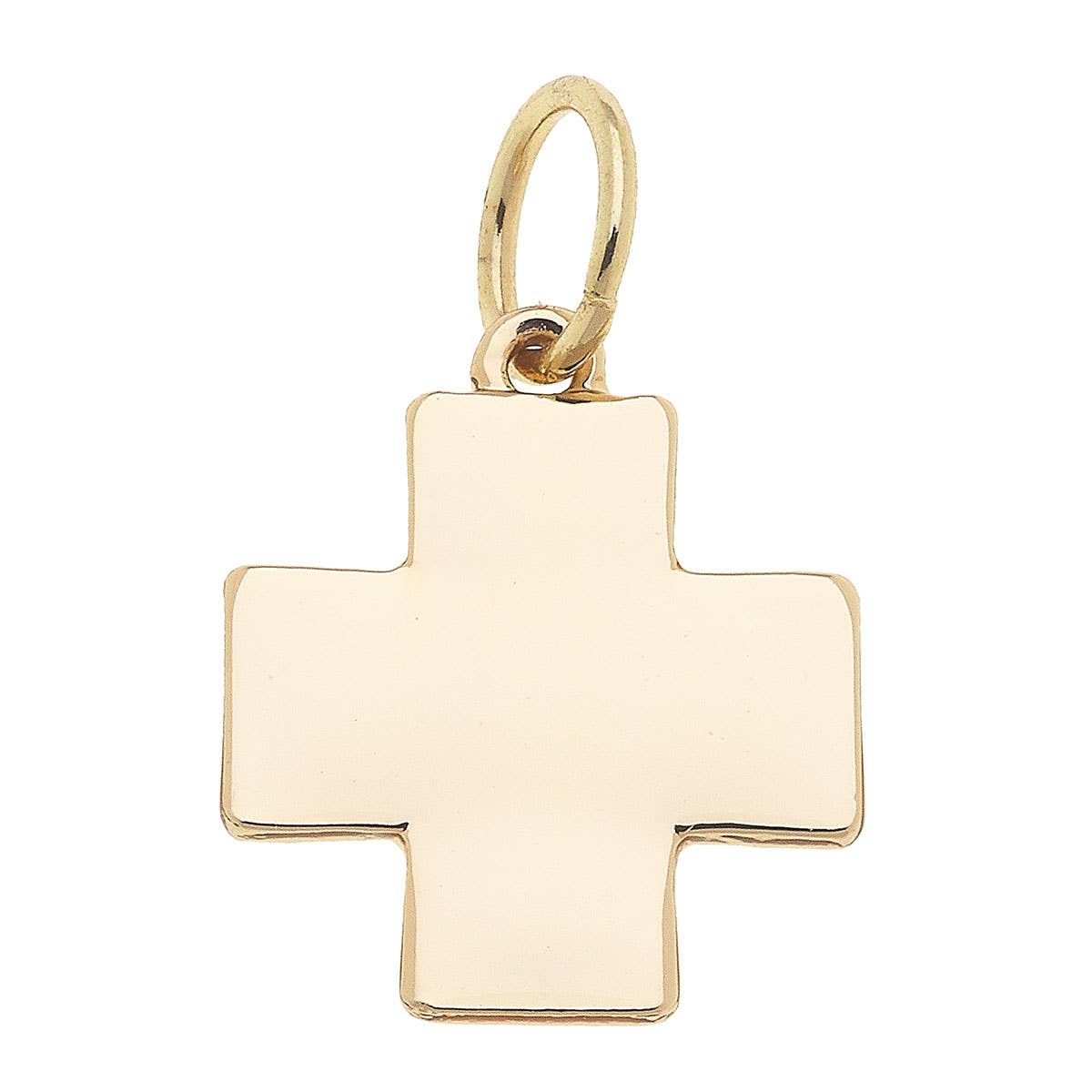 Square Cross Charm in Shiny Gold