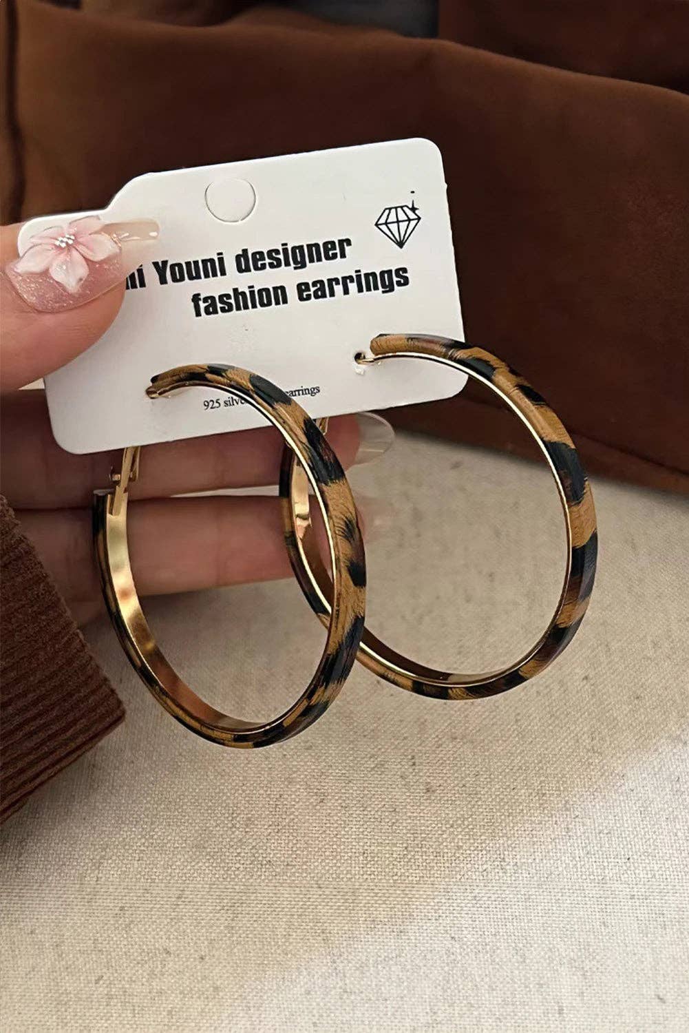 Leopard Stainless Alloy Hoop Earrings