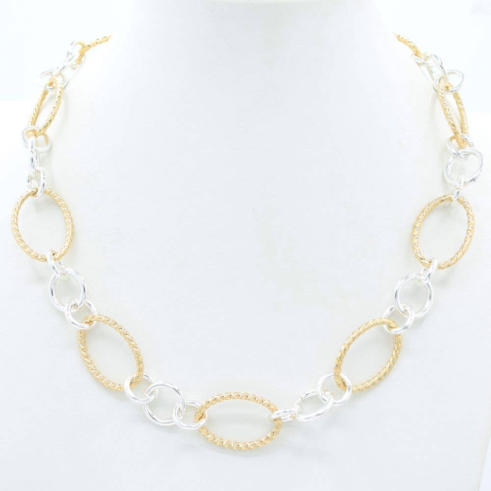 Gold and Silver Multi Link 16"-18" Necklace