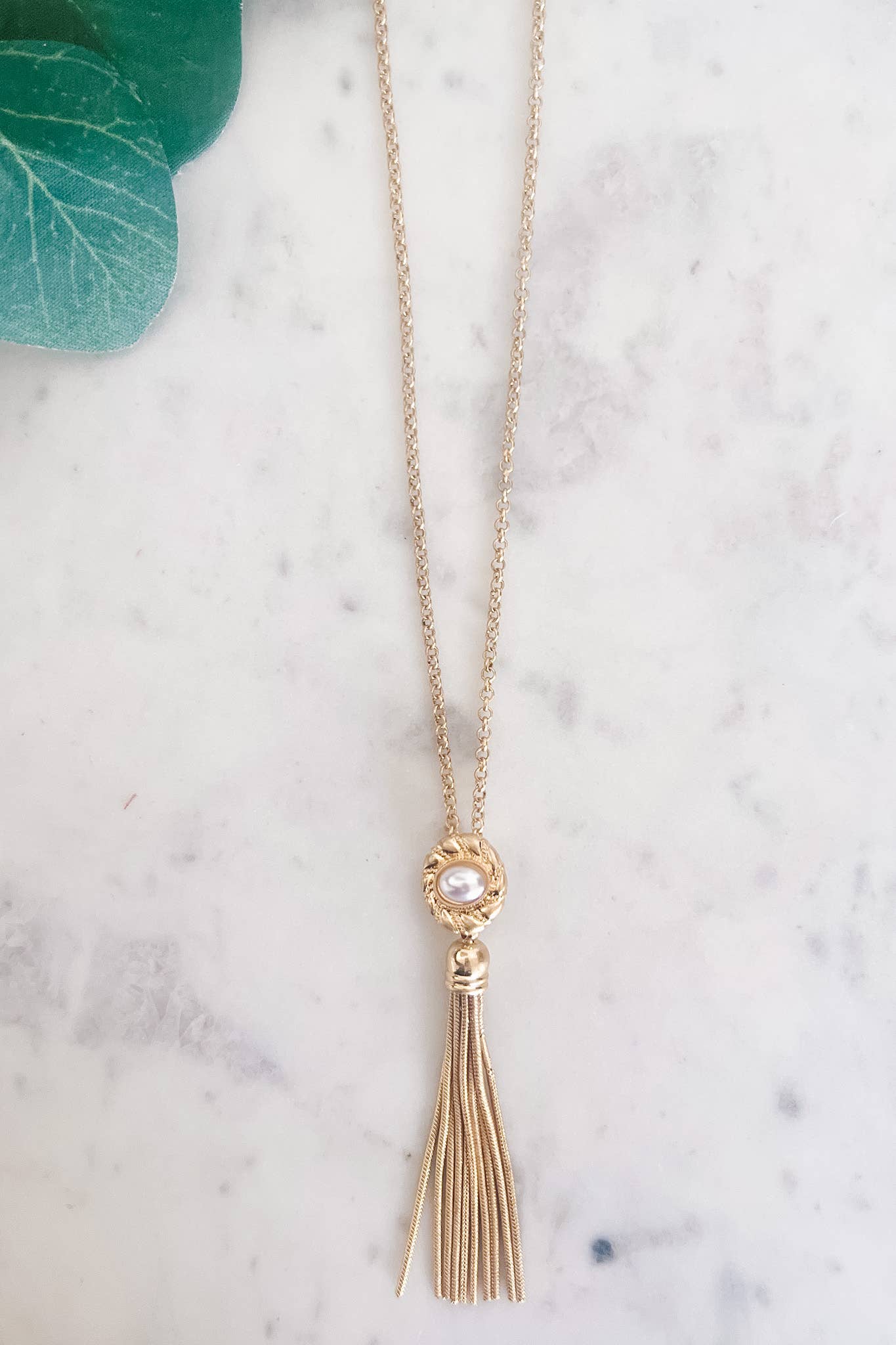 30" Gold Chain Tassel Necklace