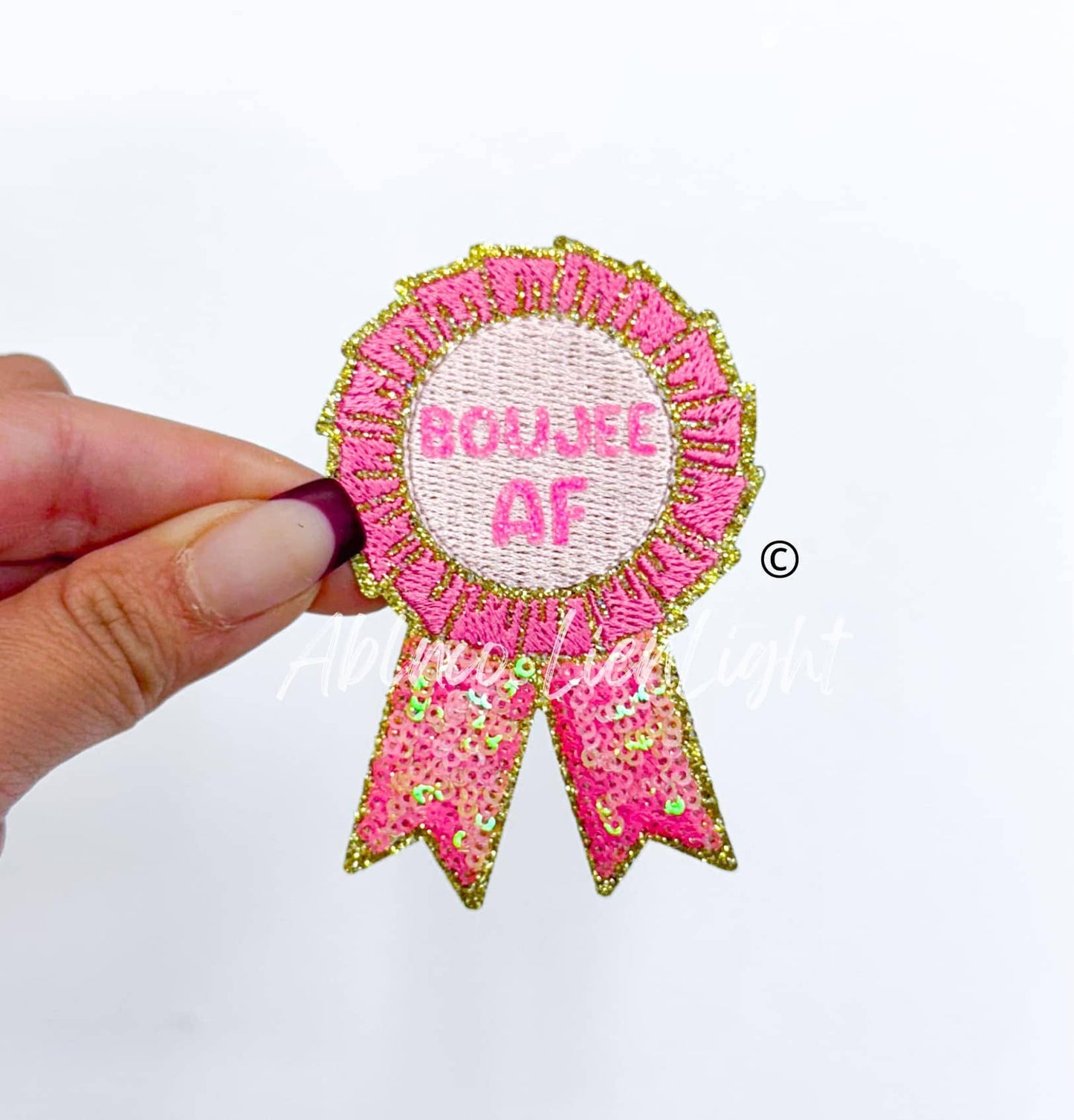Boujee af ribbon patch