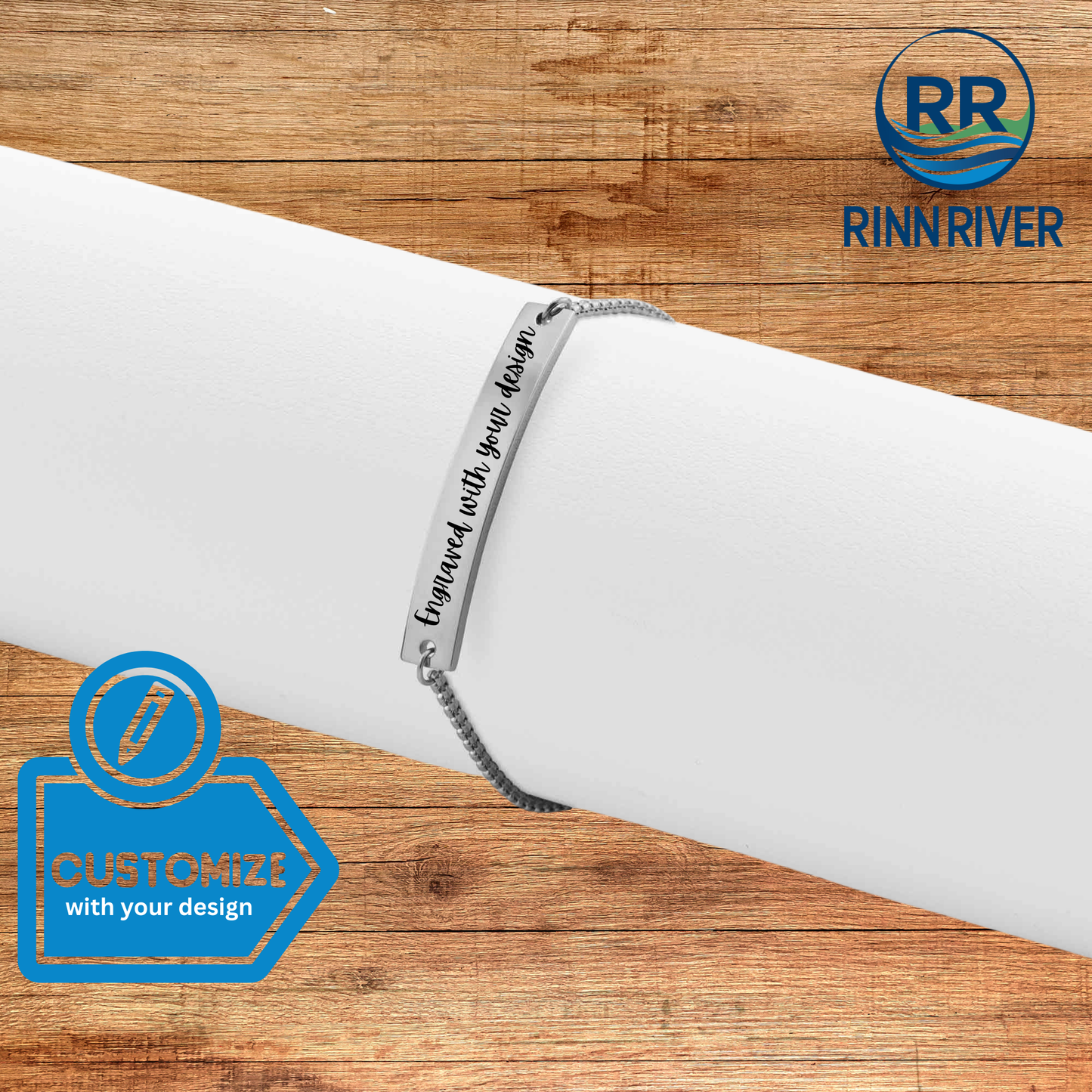 Adjustable Stainless Steel Curved Bar Bracelet: Stainless