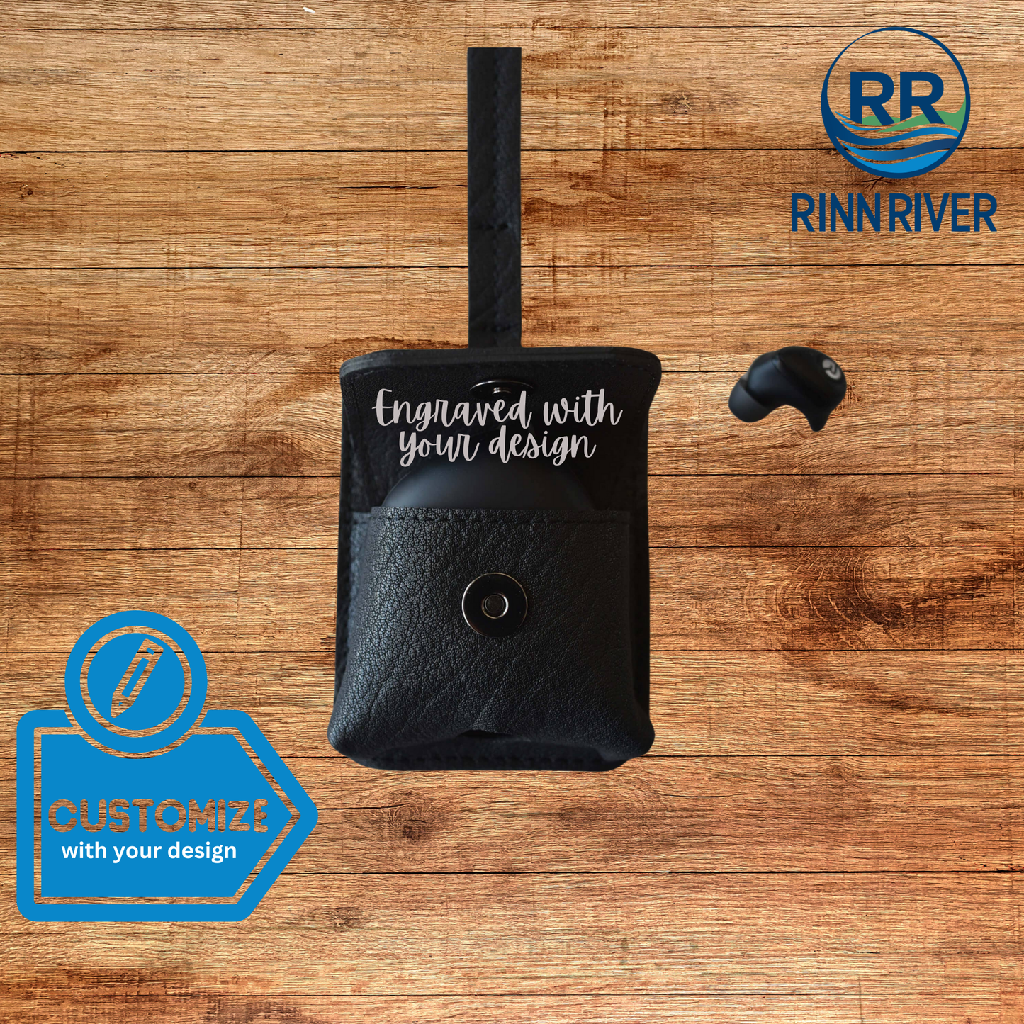 Leather Airpod Holder: Black