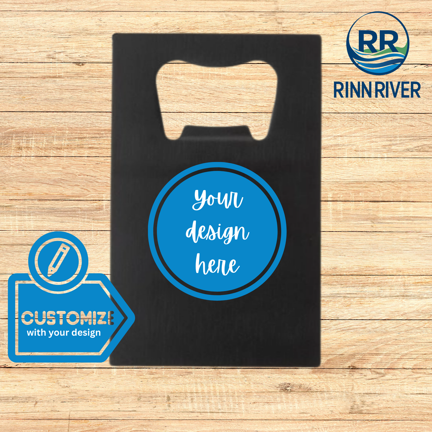 Metal Credit Card Bottle Opener: Black