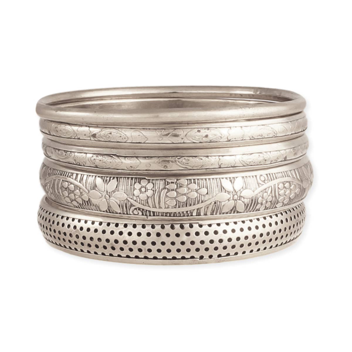 Victorian Vintage Silver Bangle - Set of 5*