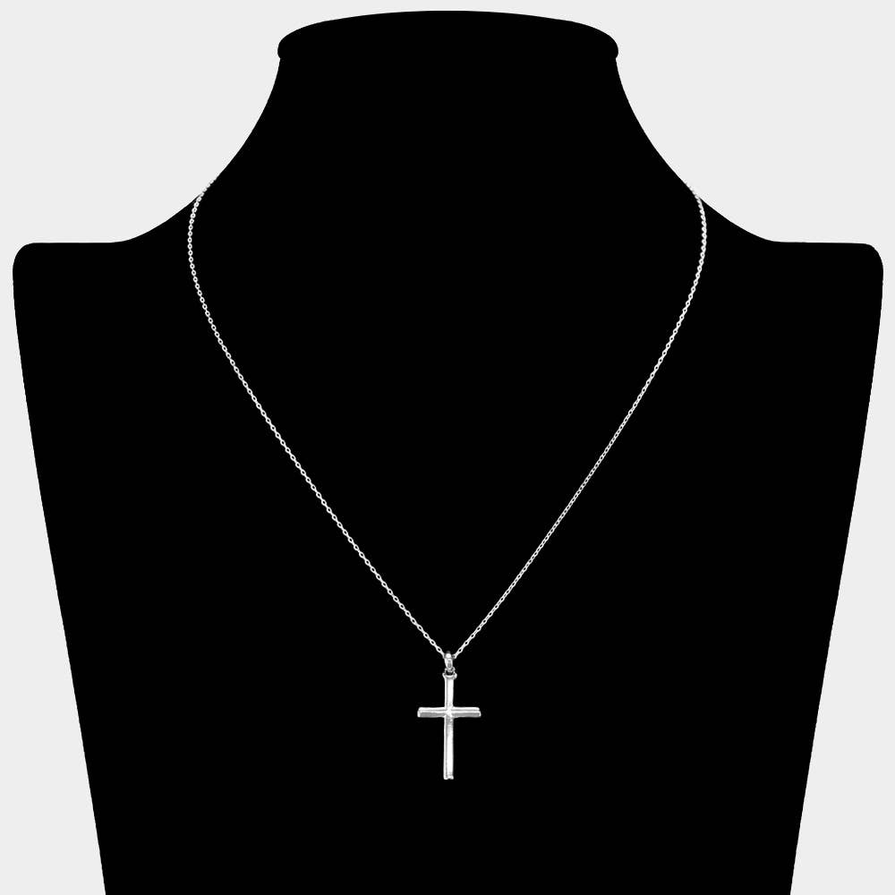 Silver Cross Pendant Necklace