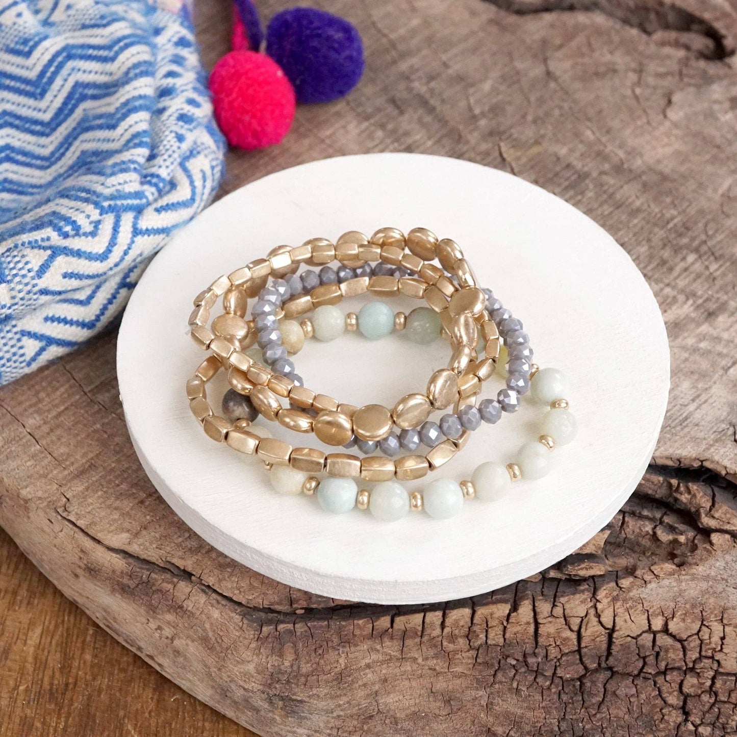 Amazonite Boho Bracelet Stack