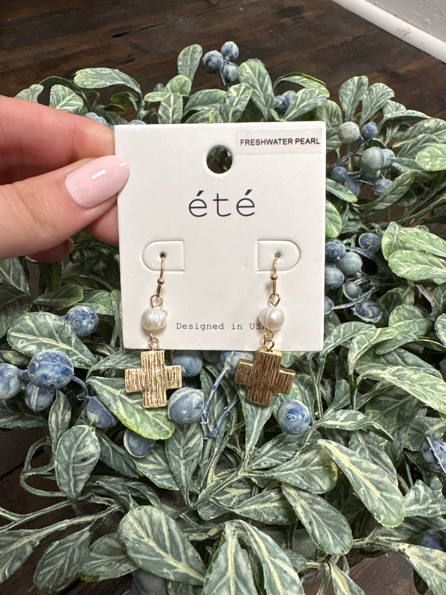 Chunky Cross Drop Earring