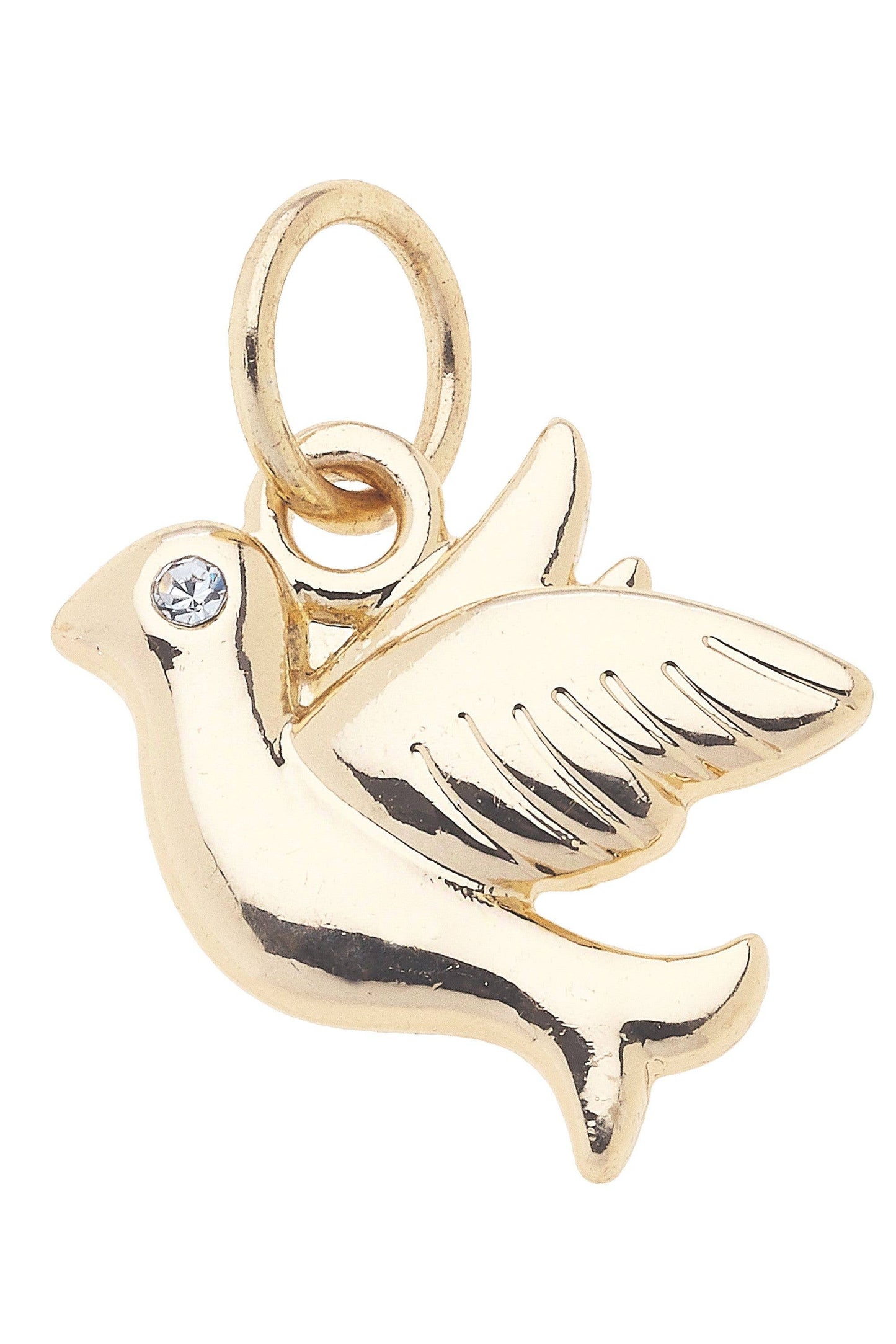 Dove Charm in Shiny Gold