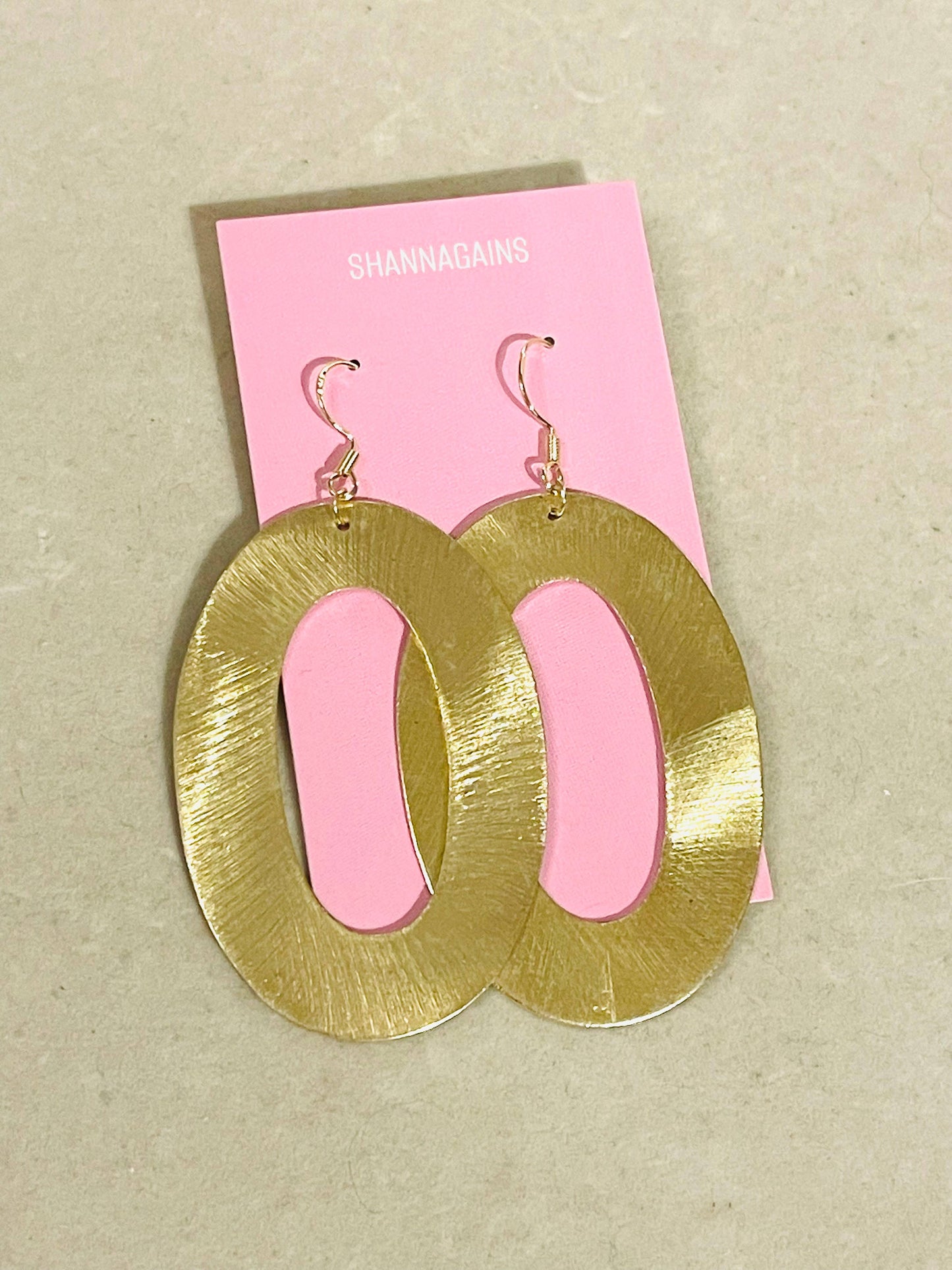 Gold Oval Earrings