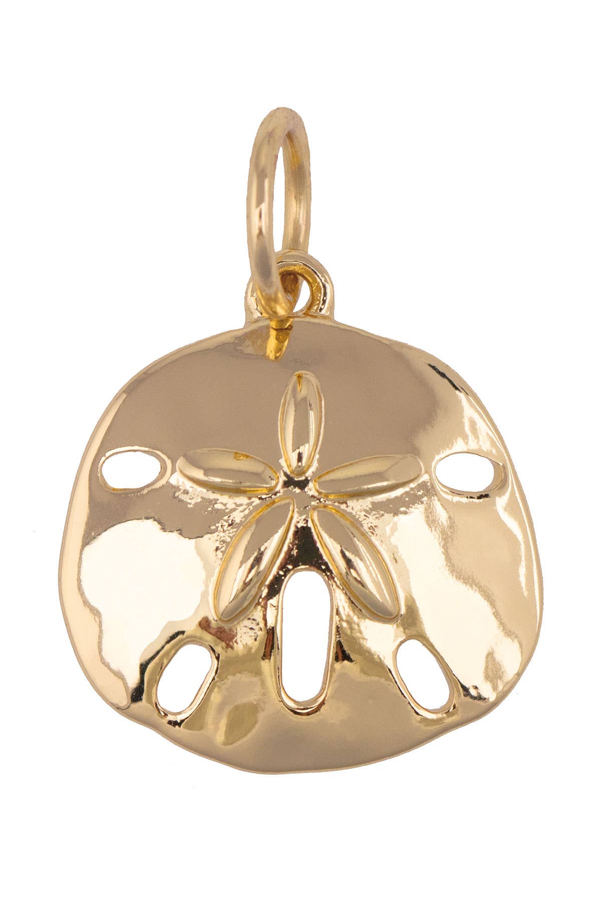 Sand Dollar Charm in Shiny Gold