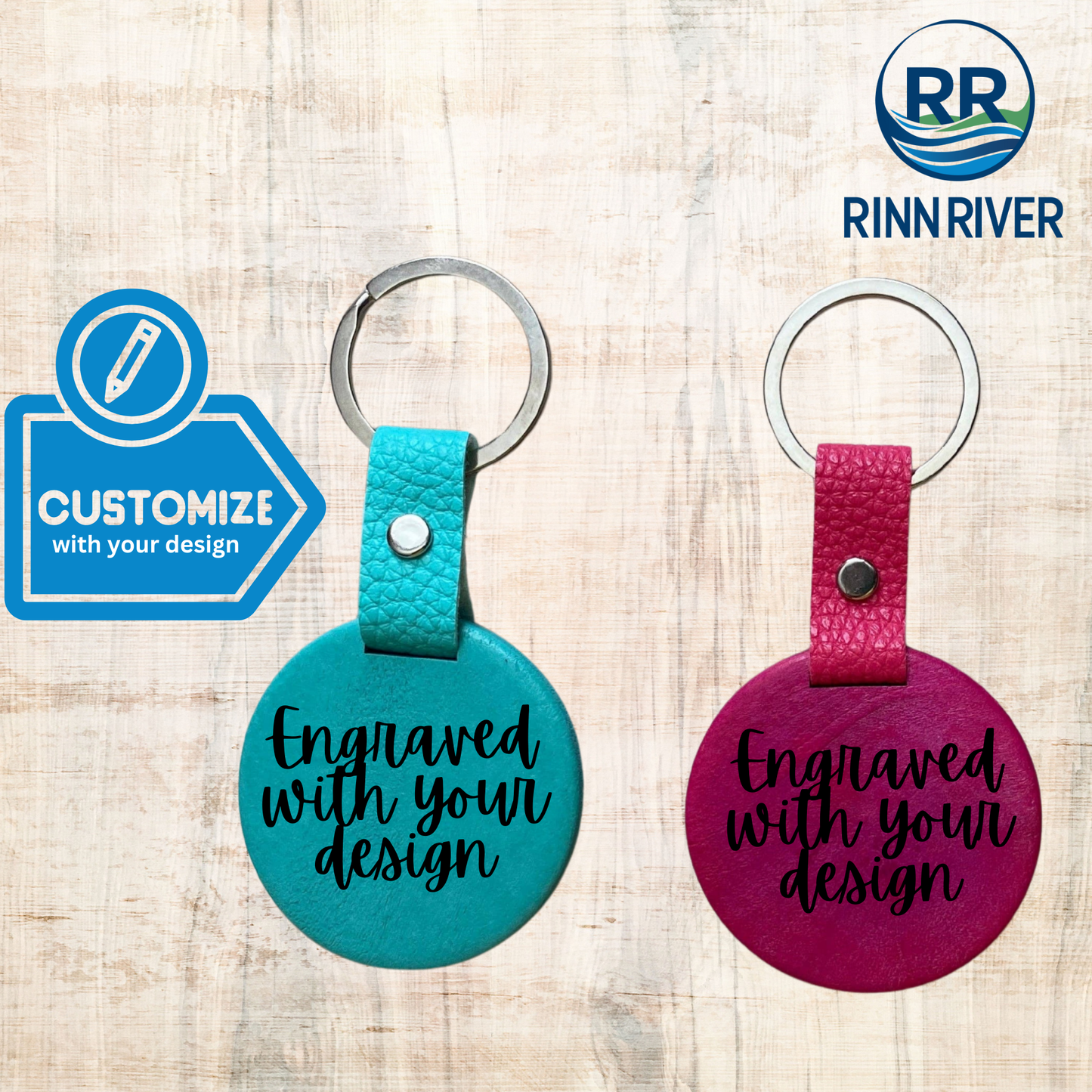 Round Colored Keychains: Pink