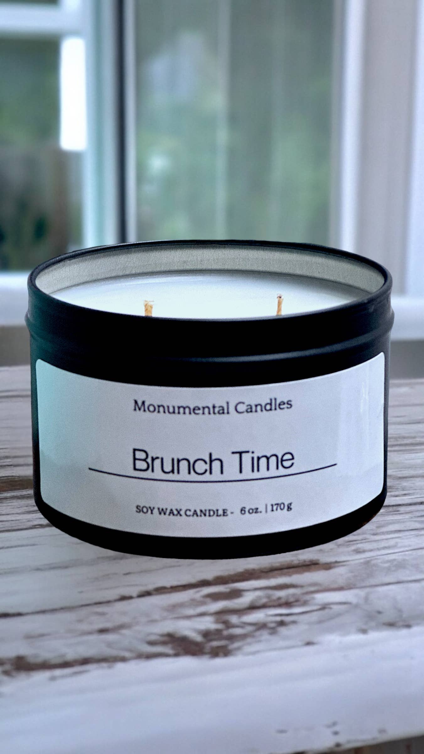 Brunch Time 6 oz Matte Black Tin Jar