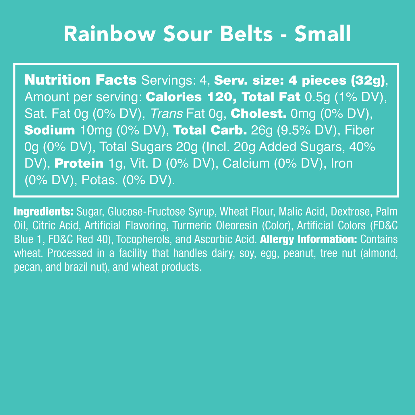 Candy Club Rainbow Sour Belts