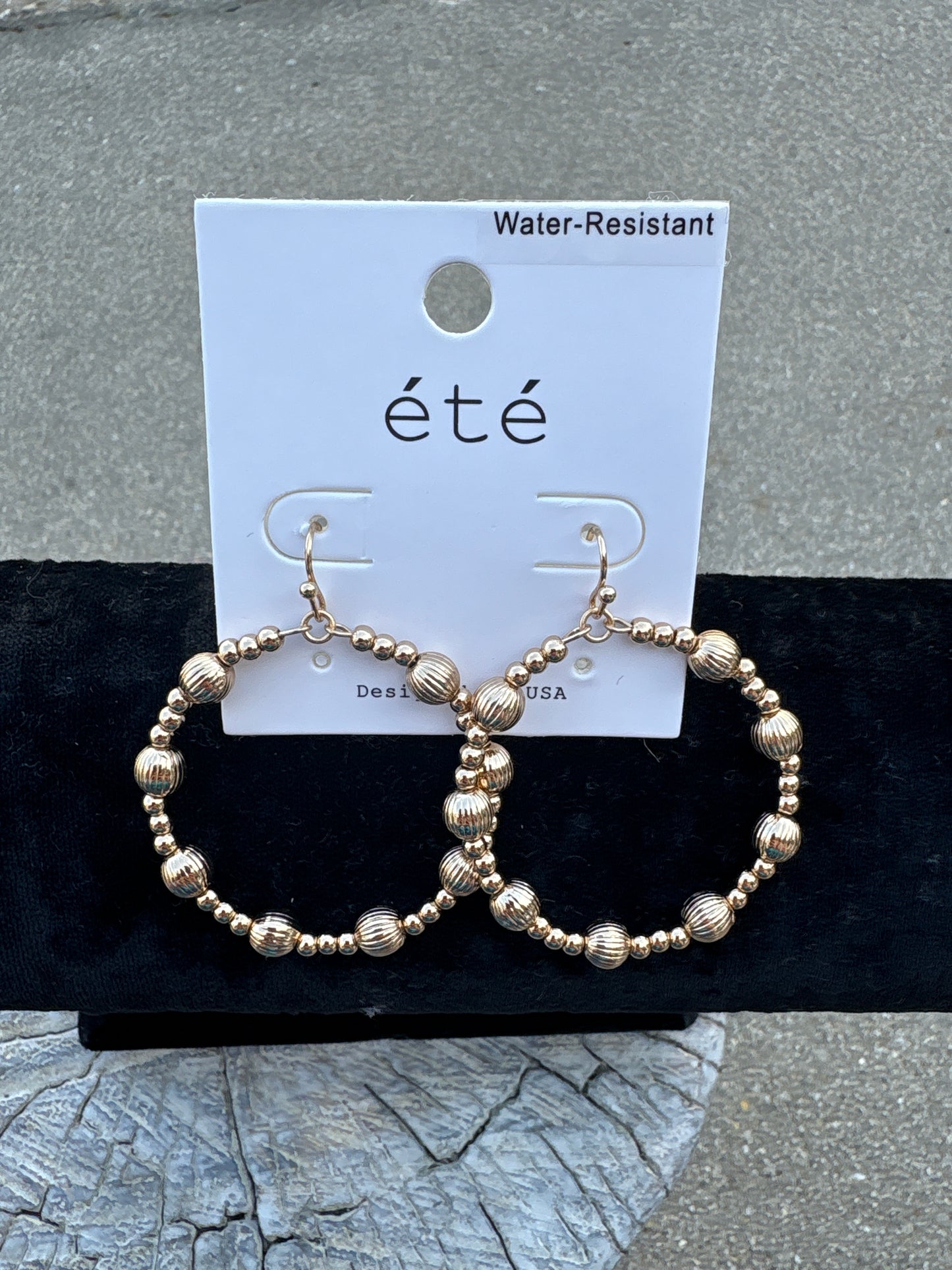 60mm Gold Bead Earrings