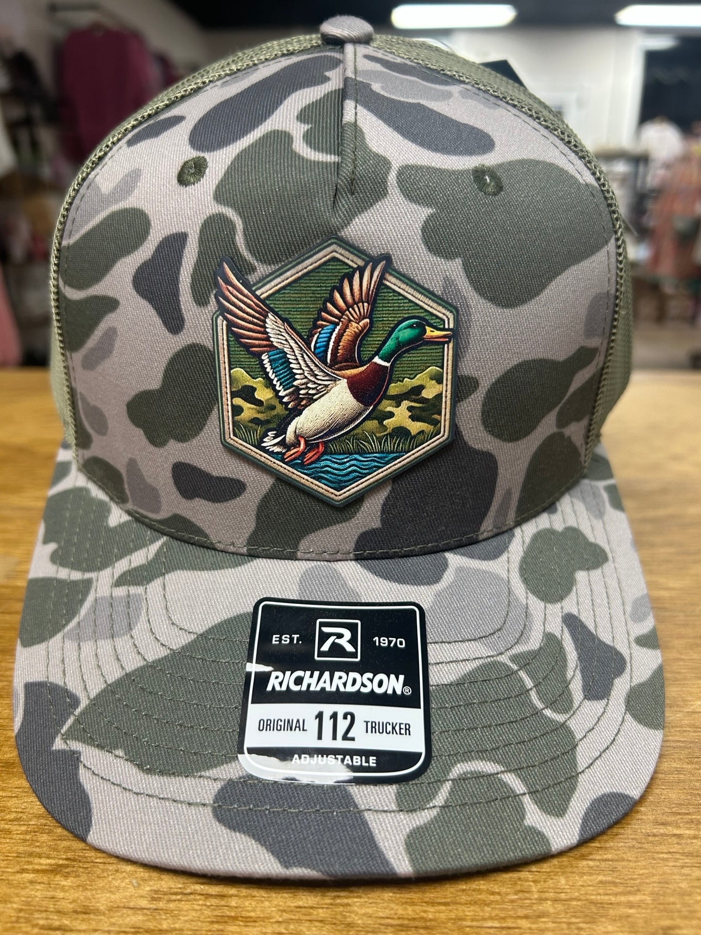 UV Patch Richardson 112 Trucker Cap: Mallard