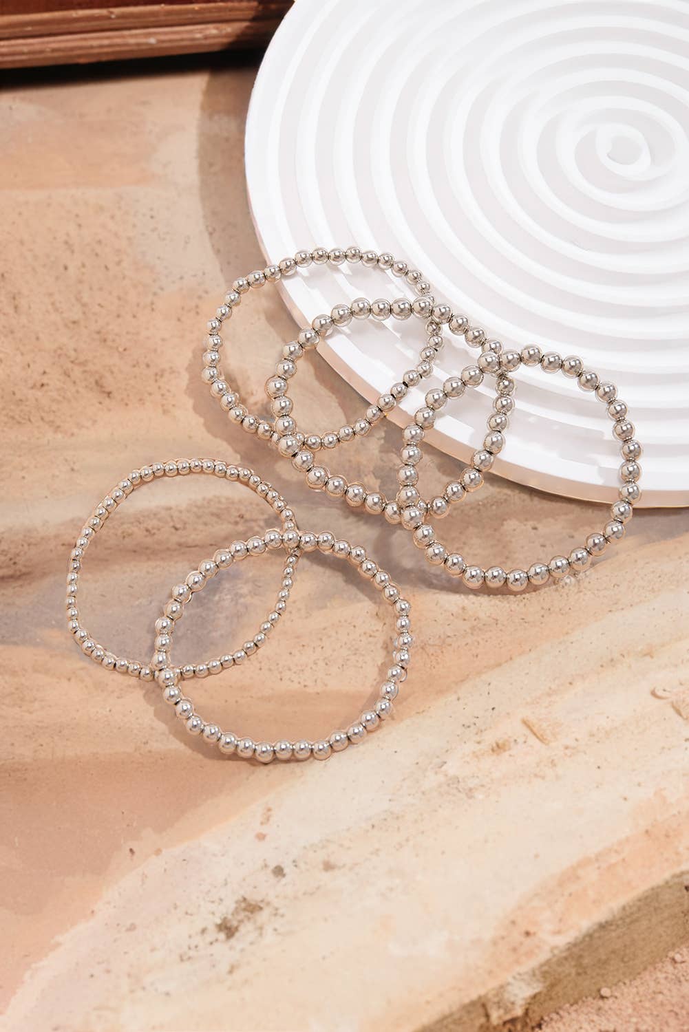 Silver Beaded Bracelet Set*