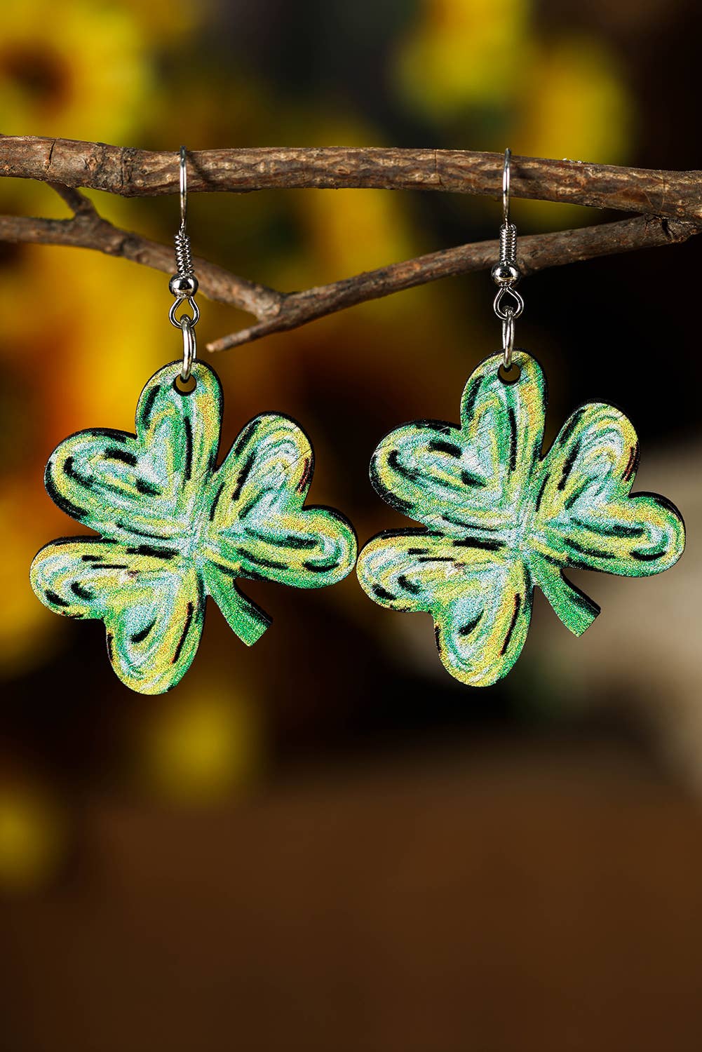 St. Patrick Painted Shamrock Earrings