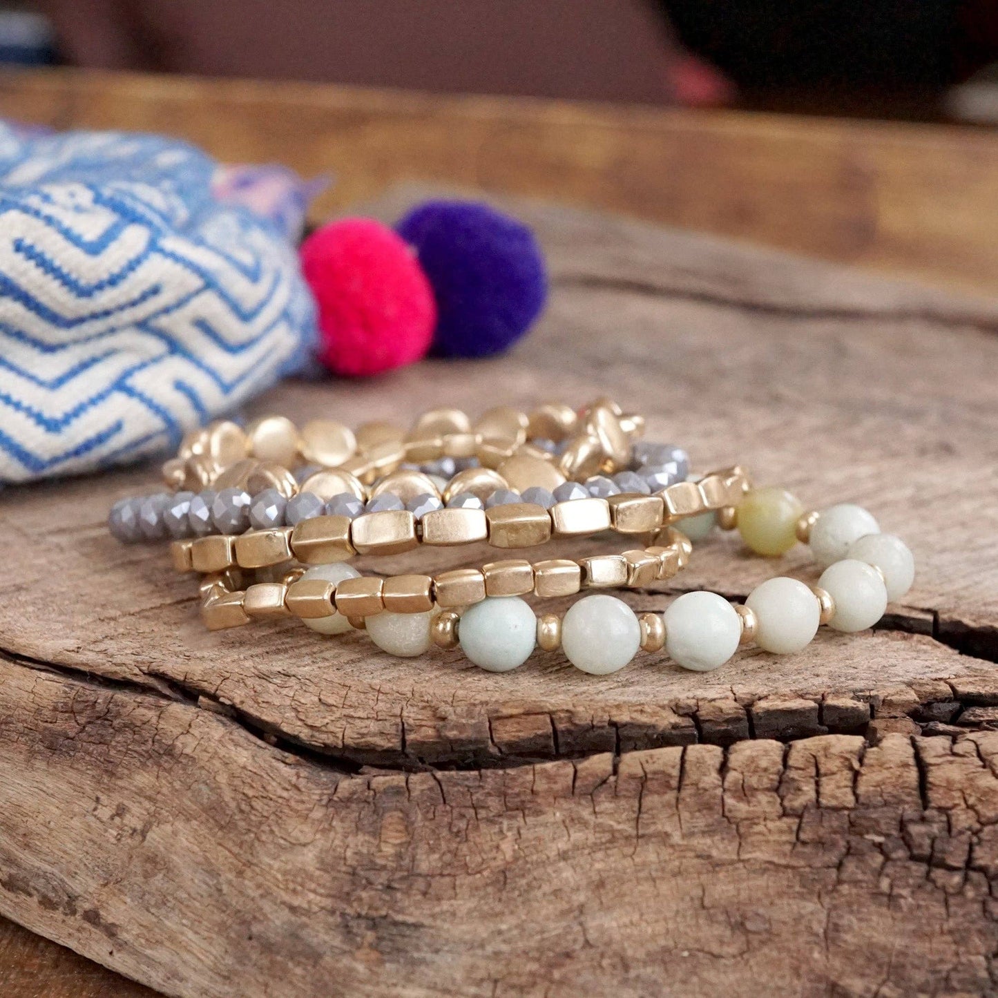 Amazonite Boho Bracelet Stack