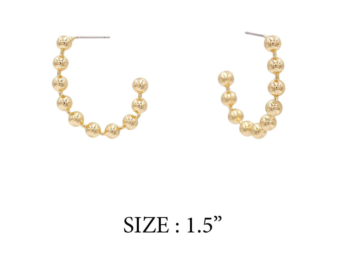 Gold Ball Chain Oval Earring