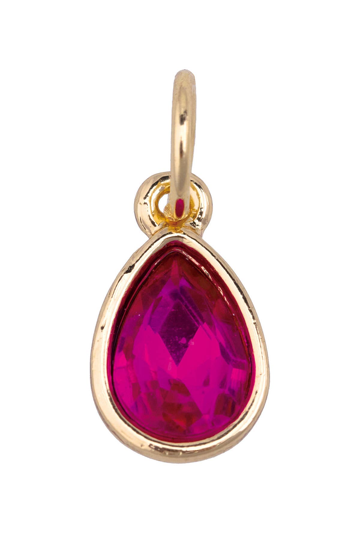 Rhinestone Teardrop Charm in Pink