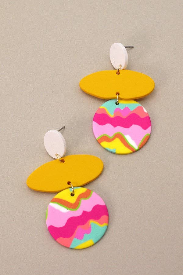 COLORFUL DROP POLYMER EARRINGS
