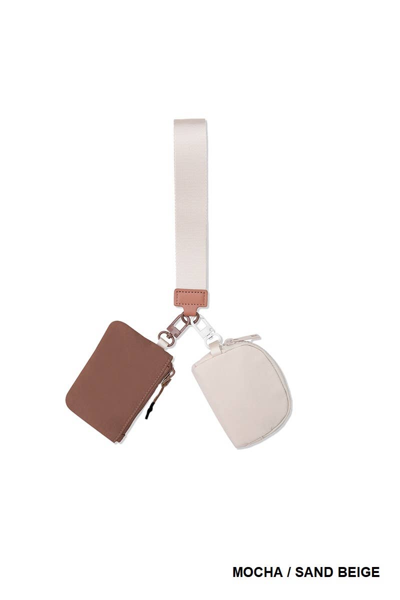 Mocha and Sand Dual Wallet Keychain*