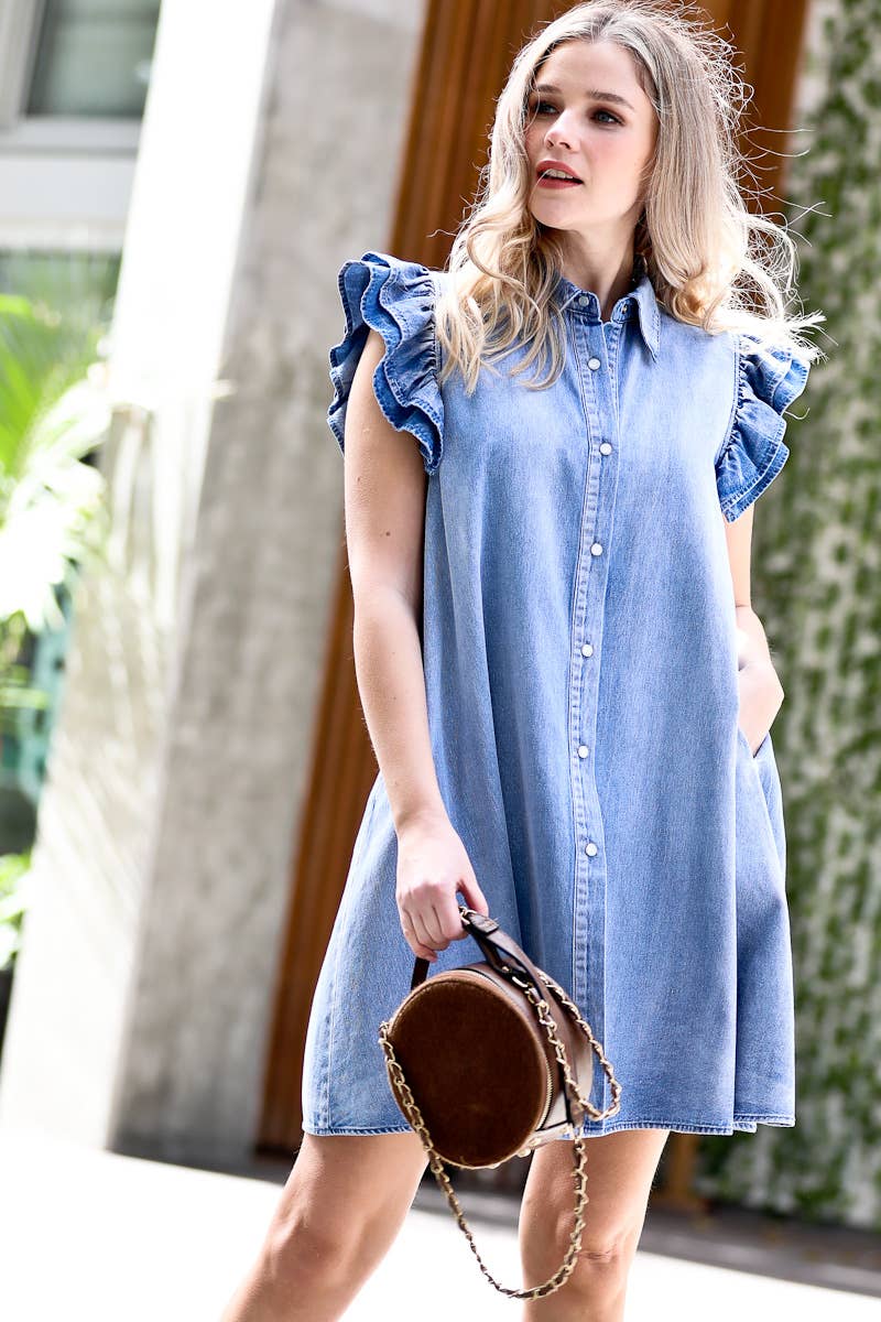 Light Wash Denim Dress* Light Wash Denim Dress*