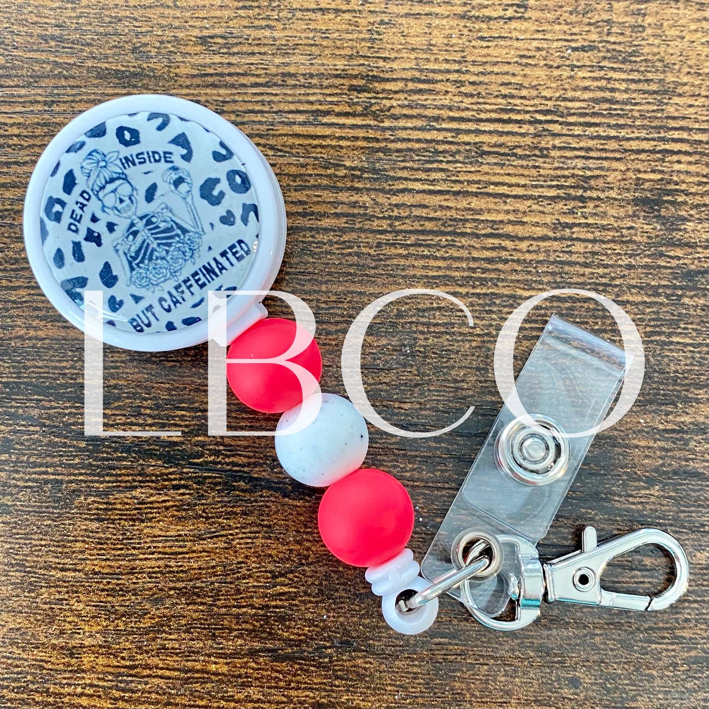 Caffeinated Badge Reel, Badge Holder*