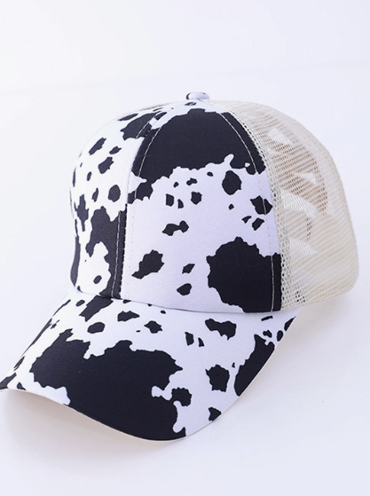 Criss-Cross Cow Print Caps*
