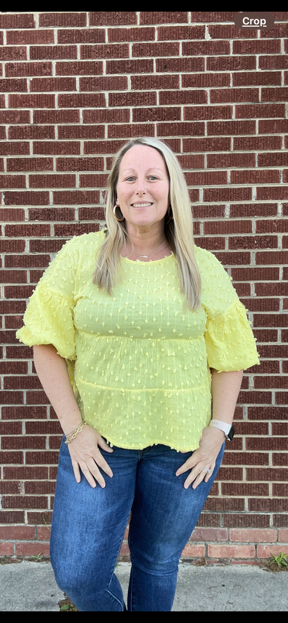 Lemon Pom Pom Top*