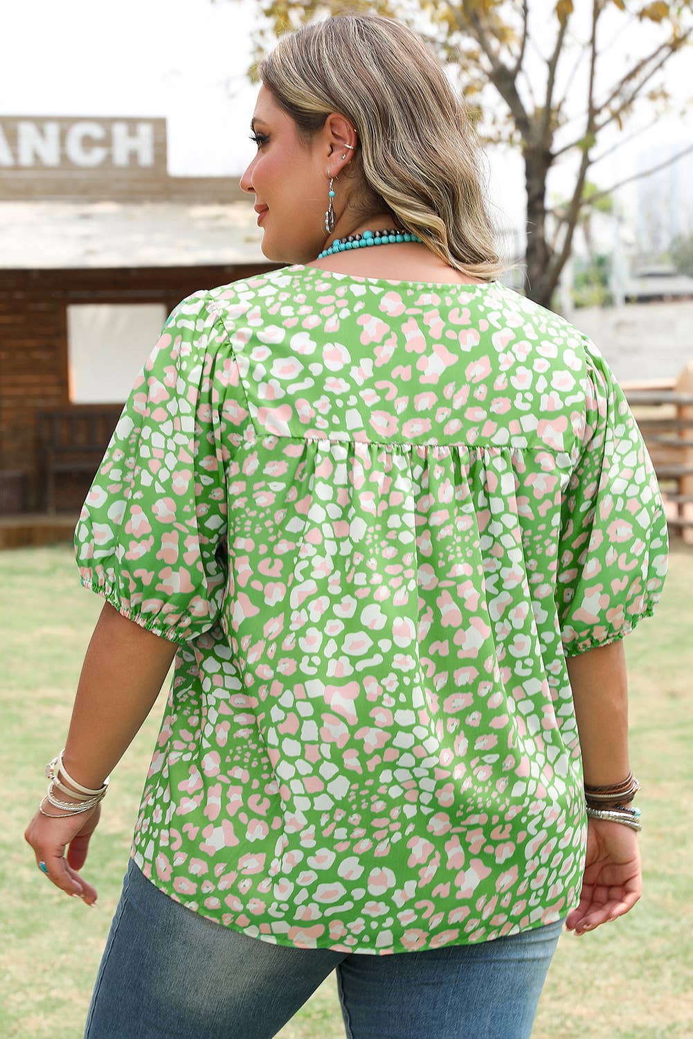 Green and Pink Cheetah Top