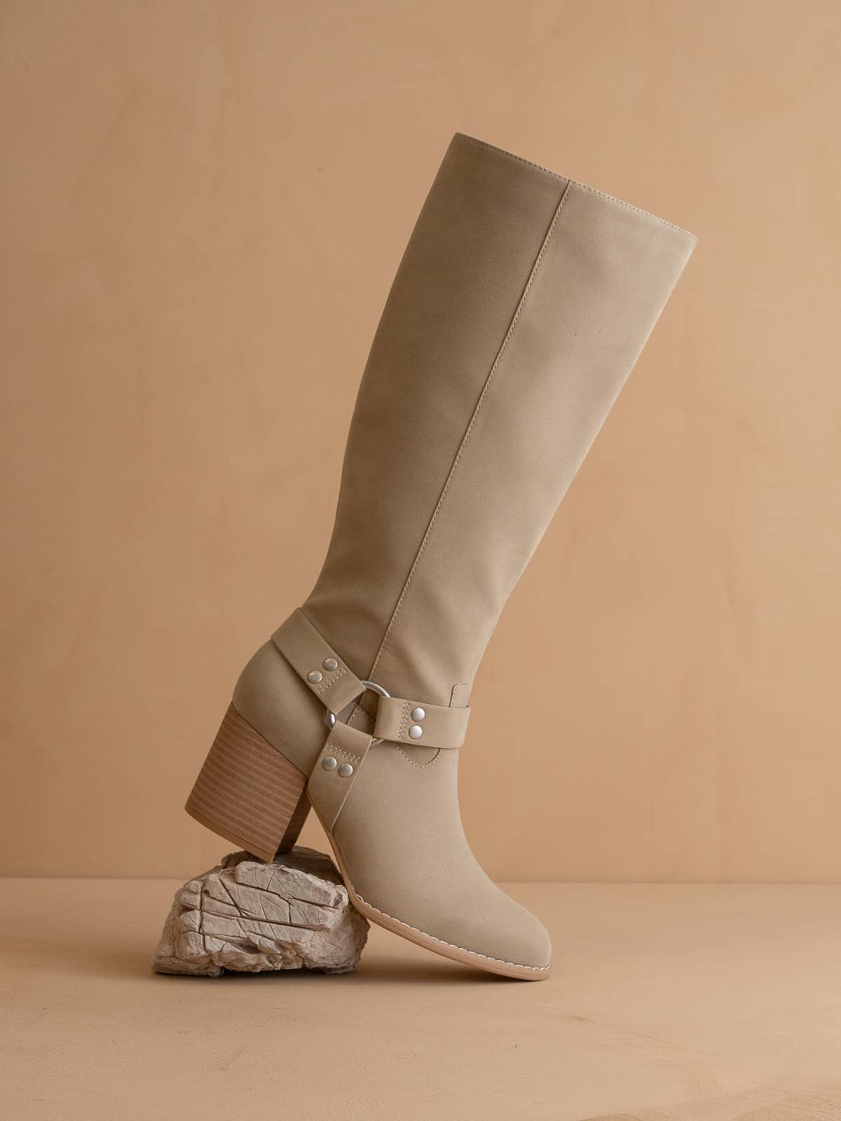 The Hollie | Taupe Knee High Suede Boot