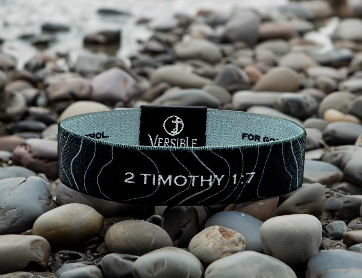 Black Topography / 2 Timothy 1:7 Wristband