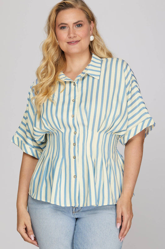 Blue Stripe Shirt Curvy