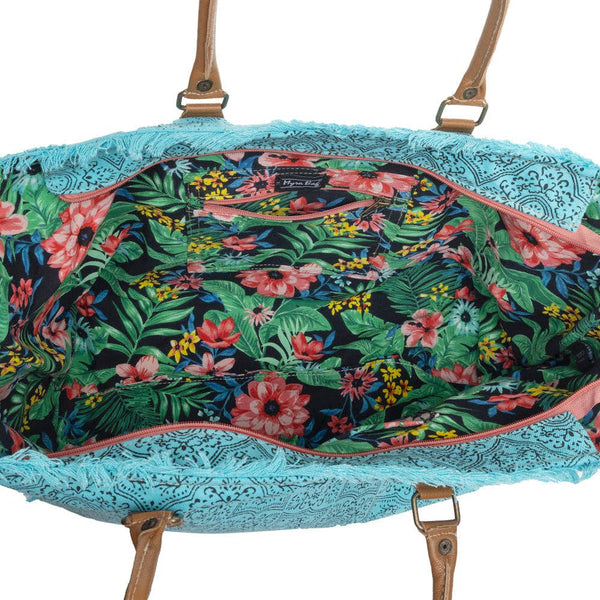 Triple Fork Ranch Weekender Bag in Turquoise: Turquoise Blue