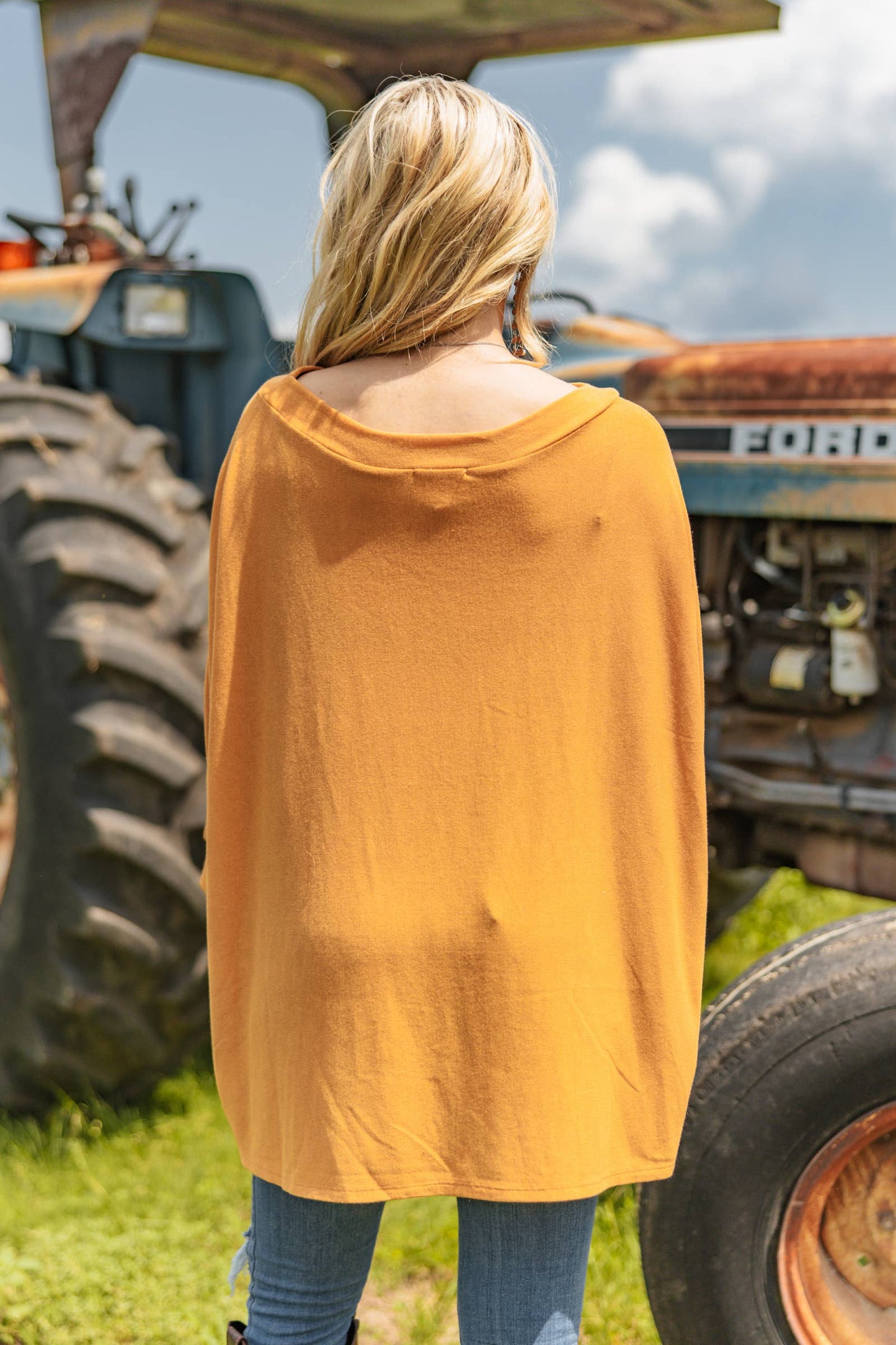 Marigold Relaxed Dolman Hacci Top