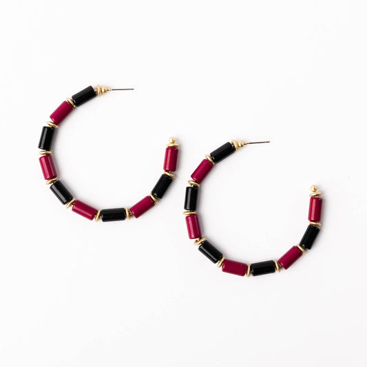Cara Garnet & Black Earrings