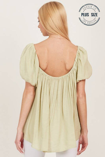 Sage Square Neck Top