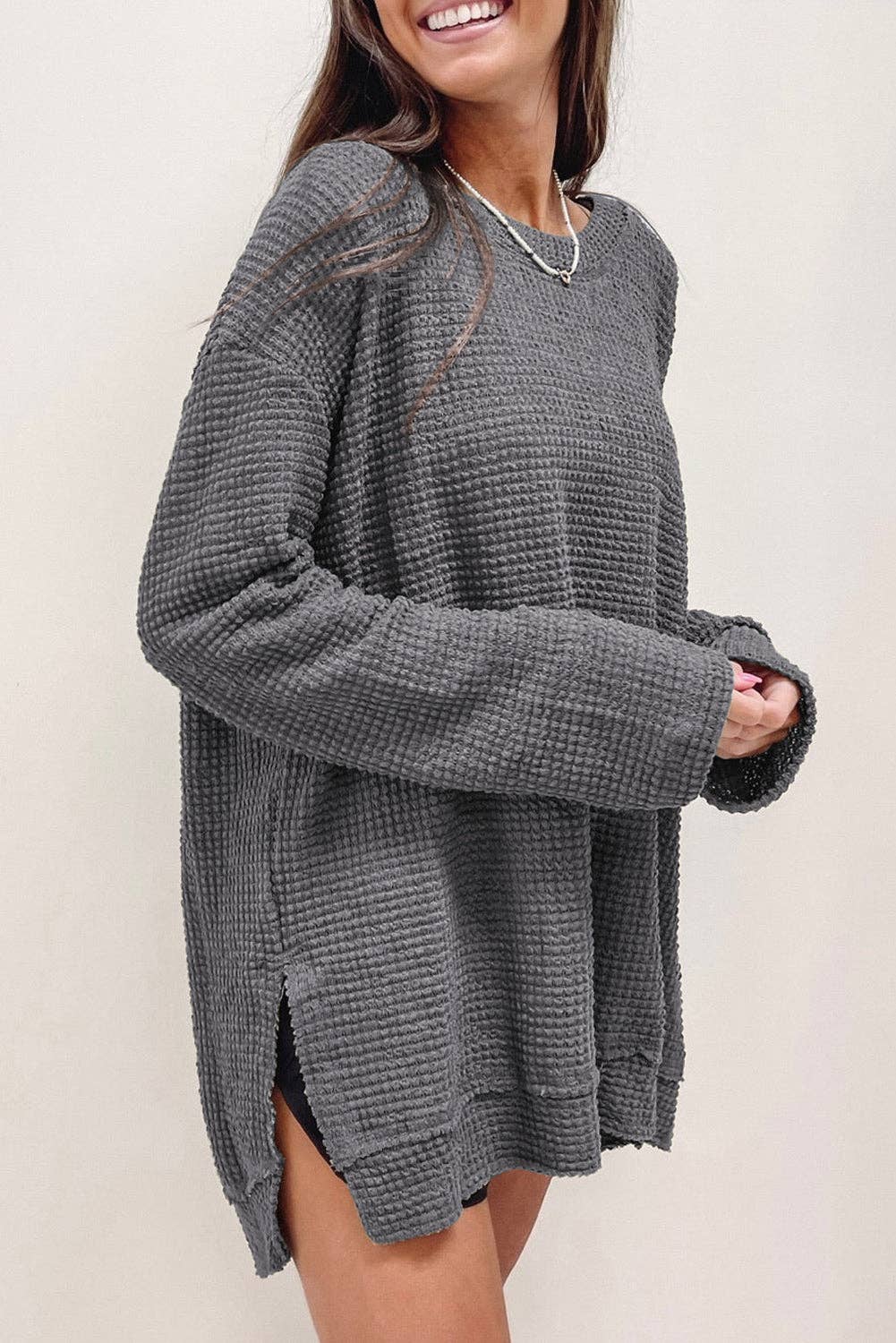 Oversized Gray Knit Top*