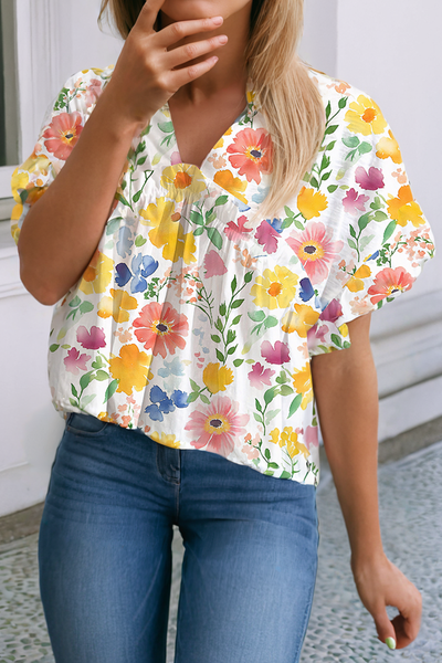 Field of Yellow Flowers Peplum Top