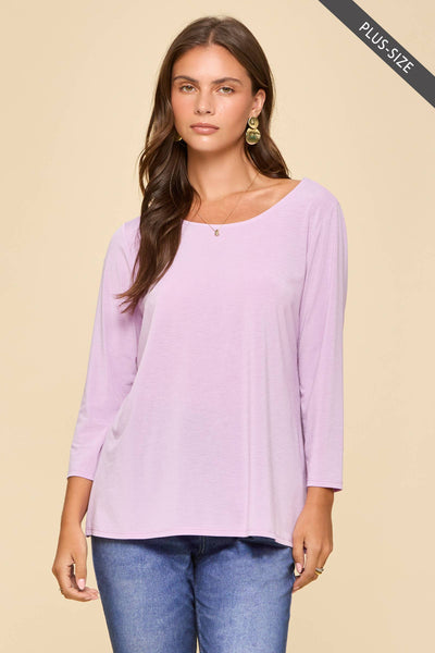 Lilac Round Neck Top Curvy