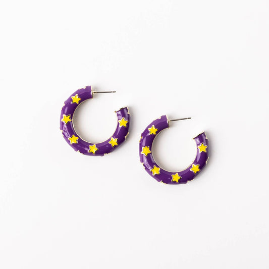 Justine Purple & Gold Earrings