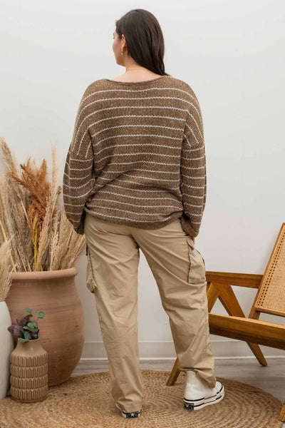 Drop Knit Sweater, Curvy*