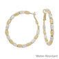 Gold and Silver Textured Oval Beads Earring
