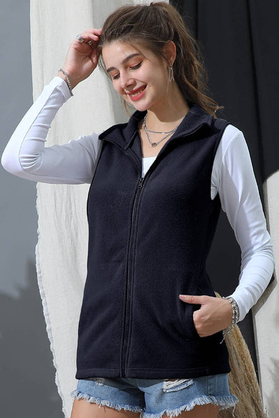 Casual Fleece Vest W/Pockets Teal