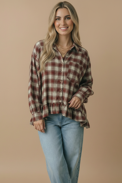 Check Plaid Button-Down Shirt
