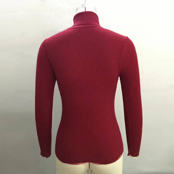 Basic Layer Turtleneck Knit Pink