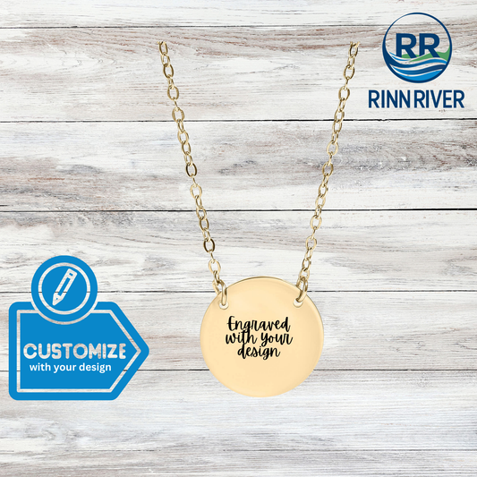 Gold Blank Circle Necklace for Engraving: Gold