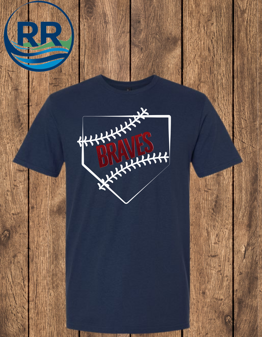 Home Plate Glitter Braves